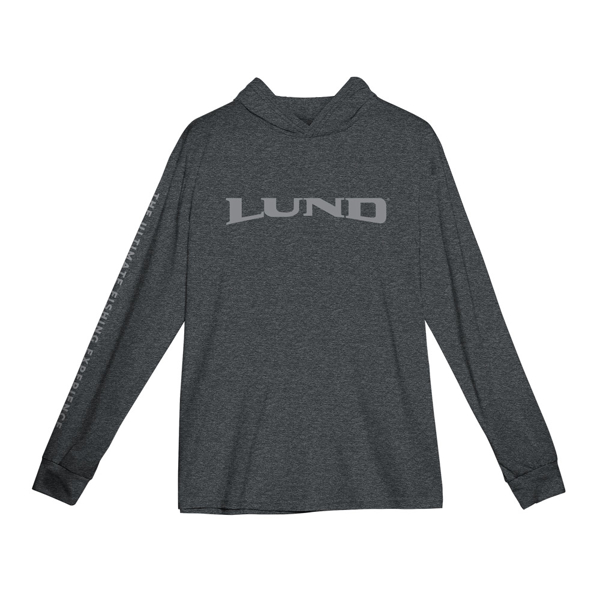 Charcoal  Performance Hooded Long Sleeve Front Image on White background