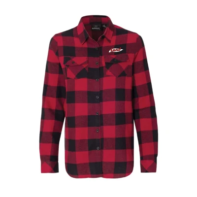 Red and black flannel with Lund logo