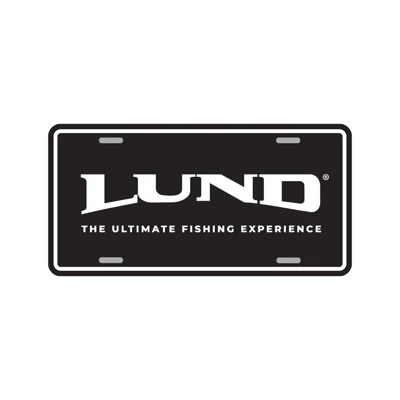 Black Lund License Plate Product Image on white background