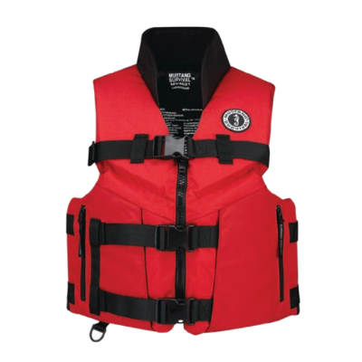 Red Life Jacket Front image on white background	