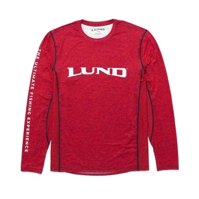Red Lund Performance Long Sleeve​ Front Image on white background