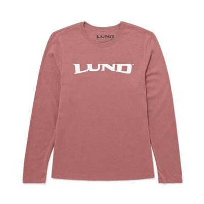 Image of a mauve long sleeve with white Lund logo