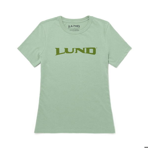 Image of a green tee with dark green Lund logo