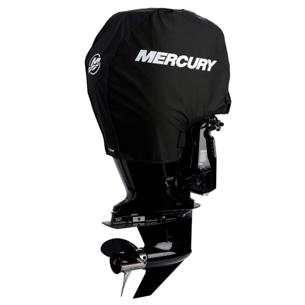 Black Mercury Tow-n-Stow Engine Cover - 75-115 HP 4 Stroke product image with white Mercury logo