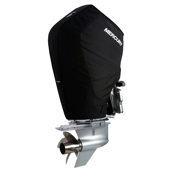 Black Mercury Tow-n-Stow Engine Cover - Verado V10 product image with white Mercury logo