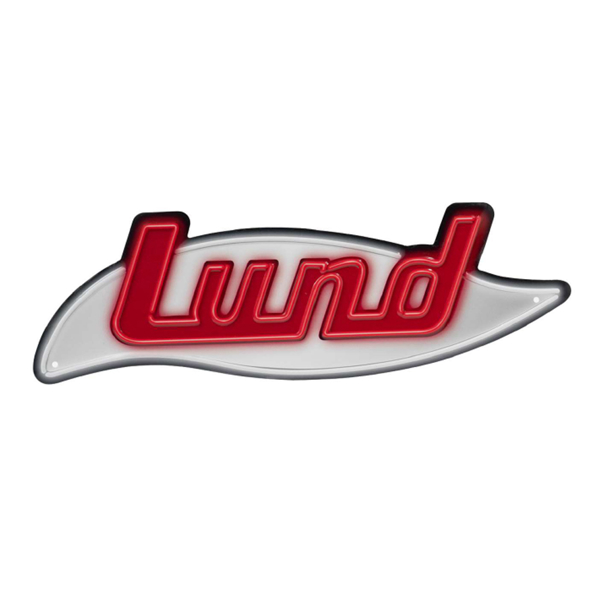 Lund Retro Metal Sign Product Image on white background