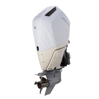 White Mercury Breathable Engine Cover - 350hp, V10 Front Product Image on white background