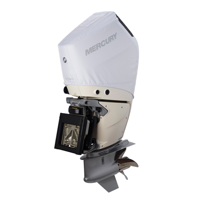 White Mercury Breathable Engine Cover - 350hp, V10 Front Product Image on white background