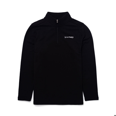 Logo Quarter Zip Front Product Image with white Lund logo on the left chest