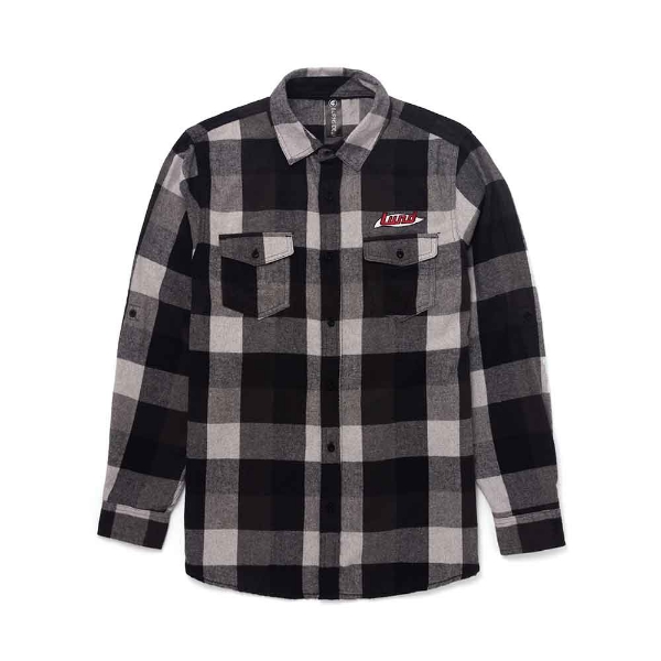 Vintage Flannel Front Product Image with lund logo on the left chest