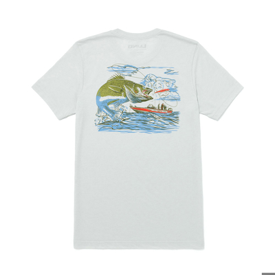 Lund Catching Fish Tee Front Product Image with lund logo on the left chest