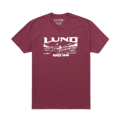 On the Water Tee Front product image with white Lund logo on the front