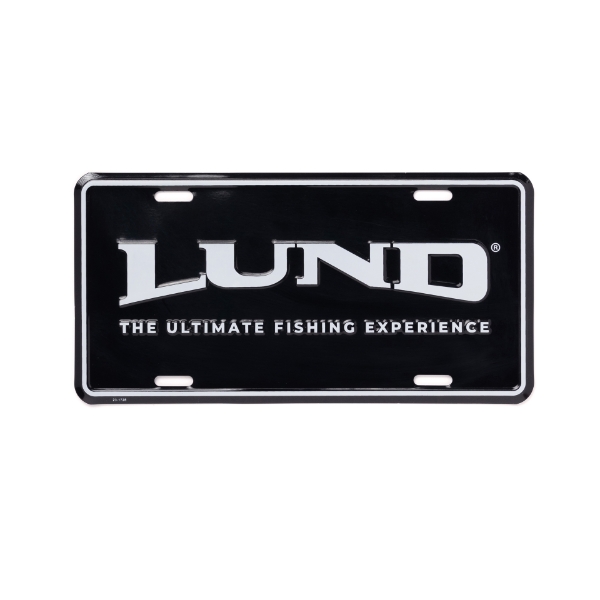 Black Lund License Plate Product Image on white background