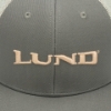 Lund Logo embroidered on the front of Putty Trucker Cap