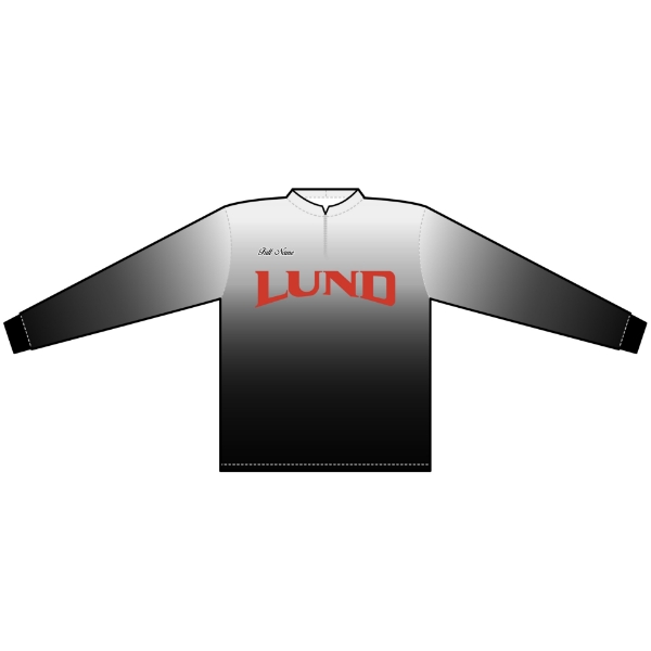 Men's Long Sleeve with red Lund logo on the front