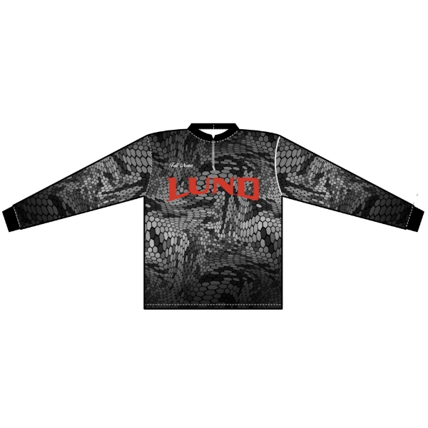 Men's Long Sleeve with red Lund logo on the front