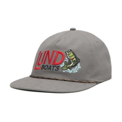 Left view image of the Reeling Bass Cap with Lund Boats logo embroidered on the front