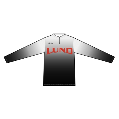 Image of the Women's Long Sleeve Jersey with red Lund logo on the front