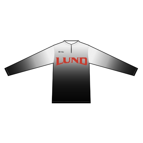 Image of the Women's Long Sleeve Jersey with red Lund logo on the front