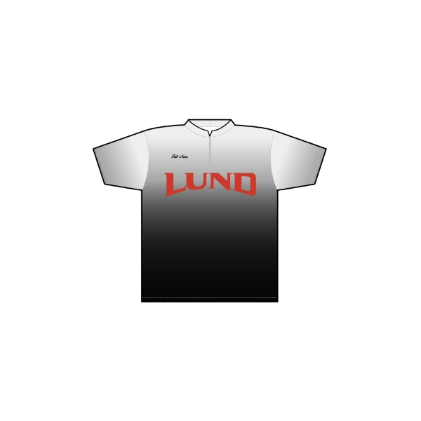 Image of the Men's Short Sleeve Jersey with red Lund logo on the front