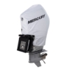 back view of Image of the white Mercury Engine Cover - 200-300hp, 4.6L V8 with black Mercury logo