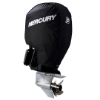 side view Image of the Black Mercury Tow-n-Stow Engine Cover - Verado 6cyl 225-400 HP with white Mercury logo