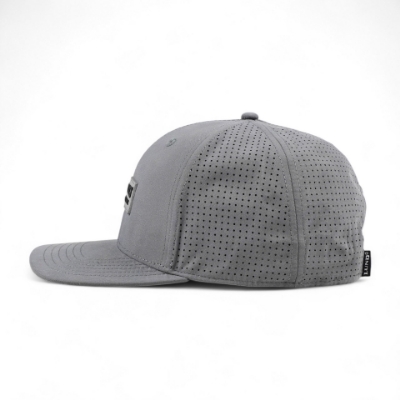 Left side image of the Lund Casting Hat that has a rectangular patch with the "LUND" logo and the phrase "FOR A LIFETIME" underneath.