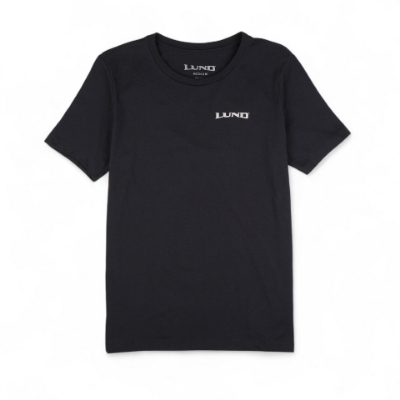 Front image of the Black Fishing Tee with Lund logo printed on the left chest