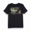 Image of the Black Fishing Tee with the Lund logo and graphic of a fish on the back