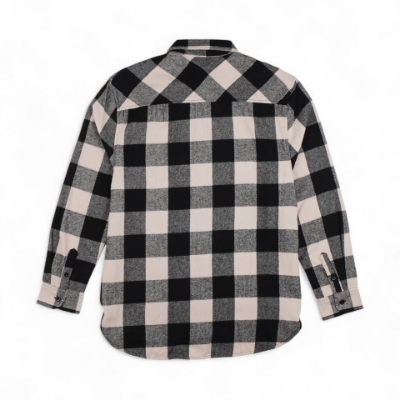 Image of the Women's White Flannel with the red Lund logo on the left chest