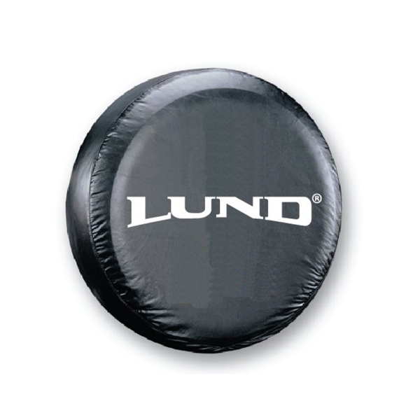 Image of the Lund Spare Tire Cover - 205/75R14 with the white Lund logo