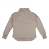 Women’s Shorecast Sweatshirt in olive green with diamond quilted front, snap collar, and side-slit pockets