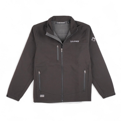 Dri Duck black softshell jacket with Storm Shield™ protection, zippered pockets, and adjustable cuffs