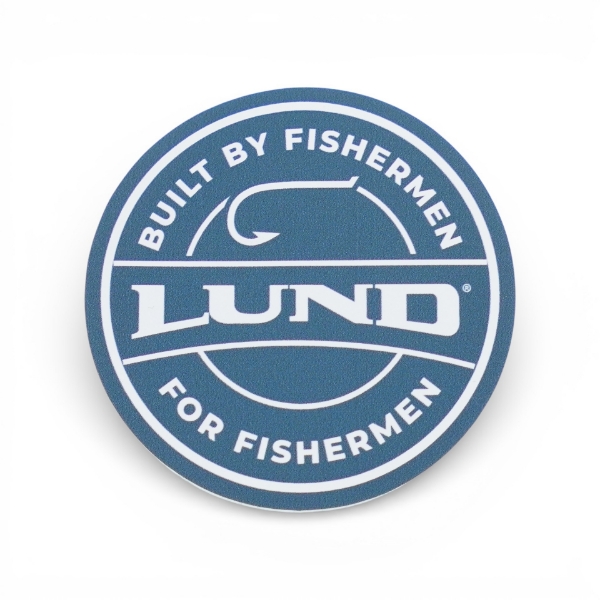 Photo of circular LUND BUILT BY FISHERMEN FOR FISHERMEN sticker