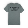 Back view of Classic Americana Tee in gray with Lund Est. 1948 Made in the USA graphic