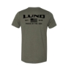 Back view of Classic Americana Tee in gray with Lund Est. 1948 Made in the USA graphic