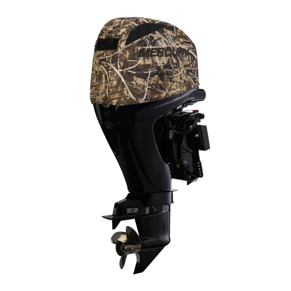 Mercury 40-60HP outboard splash cover in Shoreline Grass camouflage pattern