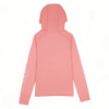 Back of Women’s AFTCO Performance Hoodie – Coral