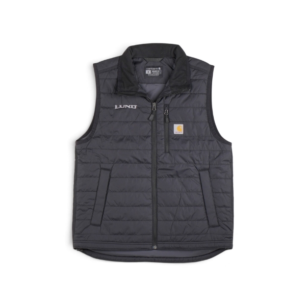 Front of Lund Carhartt Vest with Lund logo on right chest.
