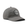Gray Lund Lakeside Cap, side view showing curved brim and patch logo