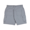 AFTCO Angler's Cargo Shorts in slate blue showing dual back flap pockets and rear cargo pocket detailing