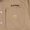 Close-up of LUND and Carhart logo