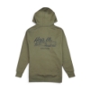 Green hoodie with ‘Hop in. Head out.’ Lund graphic across the upper back.